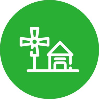 Yel değirmeni simgesinin vektör çizimi