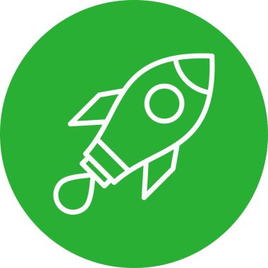 Moda biçimi arka grubunda roket simgesi