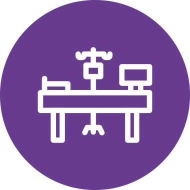 Benzersiz masa sandalyesi vektör çizgisi simgesi