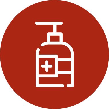 Kırmızı ve beyaz ilaç şişesinin vektör çizimi