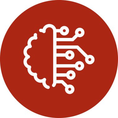 Yapay zeka ikonu. Yapay zeka vektör simgesi rengi beyaz üzerinde ince izole