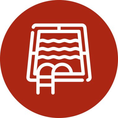 Yüzme havuzu simgesinin vektör illüstrasyonu