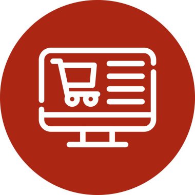 Sepet ikonlu araba, taslak stili.