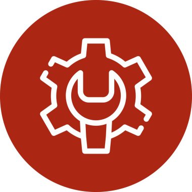 Vektör Gear düz biçim simgesi