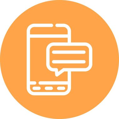 güzel mobil vektör çizgisi simgesi