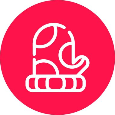 Kırmızı ve beyaz simgenin vektör illüstrasyonu