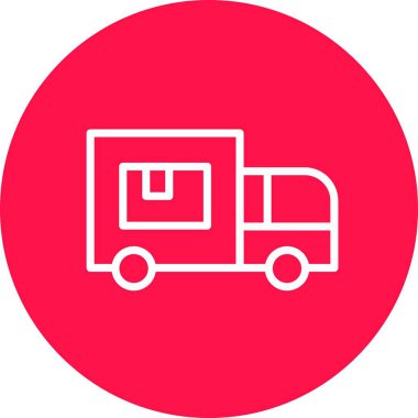 Bir kamyon simgesinin vektör çizimi, vektör illüstrasyonu