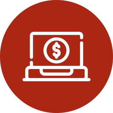 Dolar Düz Çember Vektör Simgesi Tasarımı