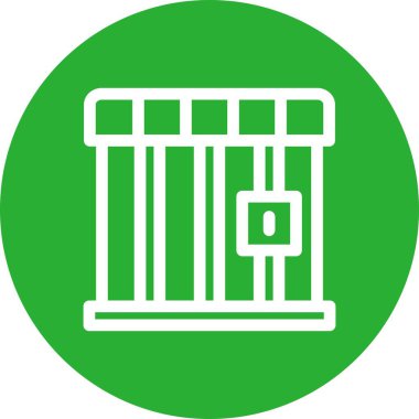 hapishane kapısı simgesi beyaz arkaplanda izole edilmiş yeşil vektör.