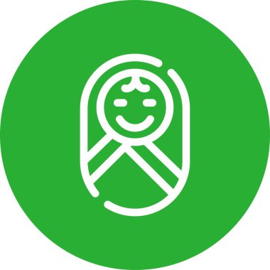 Bir kadının yeşil simgesinin vektör çizimi