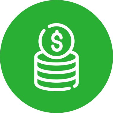 Bozuk paralar dolar ikon vektör çizimi