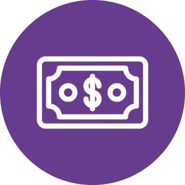 Beyaz arkaplanda vektör dolar düz simgesi