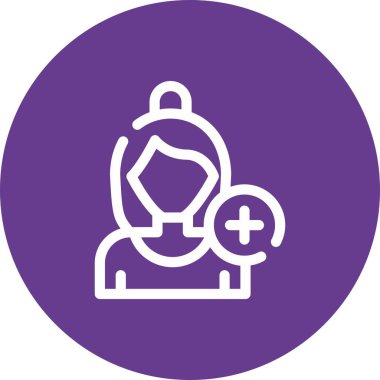 Güzel Hemşire Vektörü Glyph simgesi