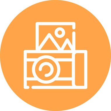 Kamera simgesinin vektör illüstrasyonu