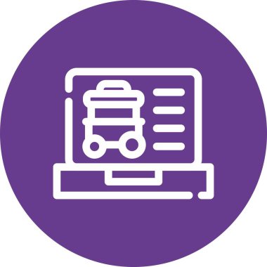 Evrak çantası vektör satırı simgesine sahip eşsiz bir dizüstü bilgisayar