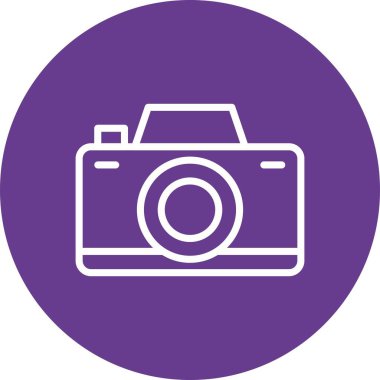 Kamera simgesi. Web için basit lens vektör simgeleri çizimi