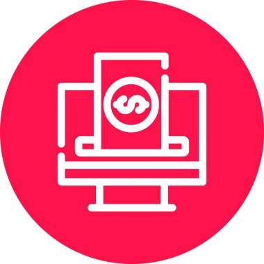 Bilgisayar ekranı simgesinin vektör çizimi