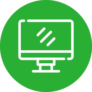 bir ekran dairesi ile bir monitör olarak yeşil ekran ile bilgisayar monitörü