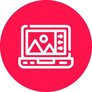 Dizüstü bilgisayar simgesi vektör çizimi