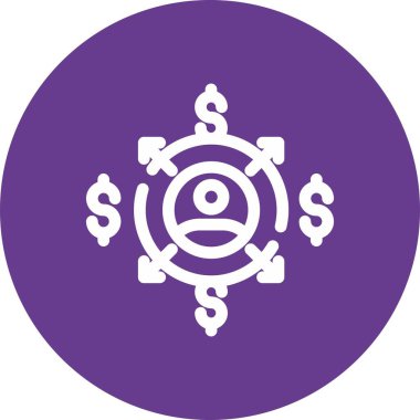 Eşsiz dolar para birimi vektör simgesi