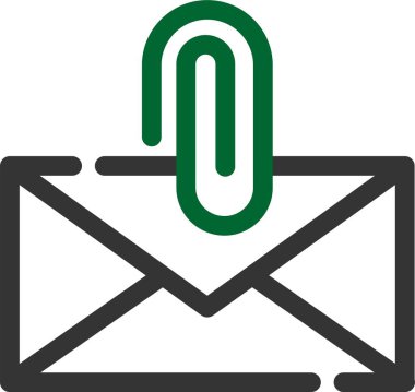 posta vektör simgesi. biçim iki renkli düz sembol, eko ve yeşil renkler, yuvarlak açılar, beyaz arkaplan