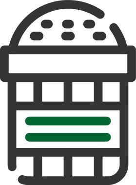 Çizgi biçiminde hamburger hızlı burger simgesi