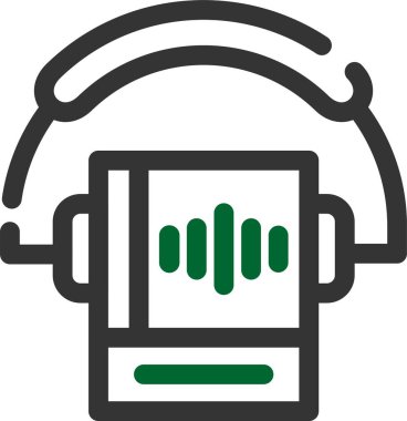 ses kulaklığı simgesi. Web tasarımı için ses kulaklıkları vektör simgesinin basit çizimi