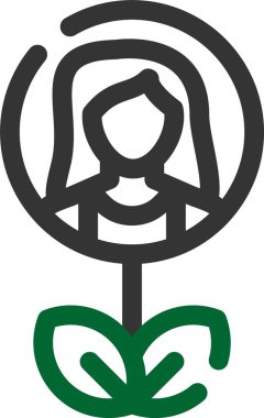 çiçek bahçesi simgesi, vektör illüstrasyonu beyaz arkaplanda izole