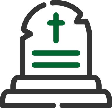 mezar simgesi, vektör illüstrasyonu beyaz arkaplanda izole edildi