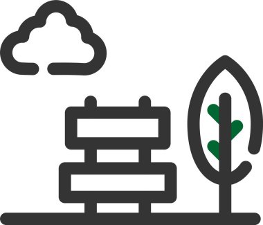 Yeşil bir ağacın vektör illüstrasyonu