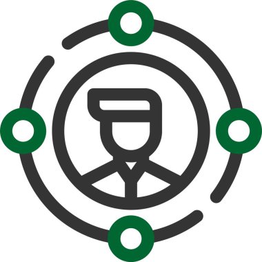 Tekerlek simgesi olan adam vektör çizimi