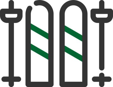 Yeşil ve beyaz bir ikonun vektör illüstrasyonu