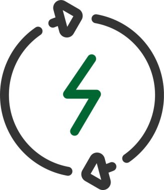 Elektrik yükleme vektörü simgesi. Ana hatlı vektör çizimi. Eko ekolojik işaret. eko elektrik bataryası