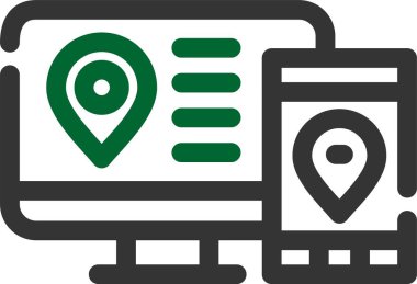 gps harita konum simgesi ana hat biçiminde