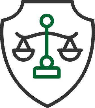 Eşsiz kanun kalkanı vektör çizgisi simgesi