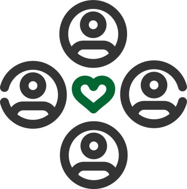 kalpler grup vektör simgesini sever