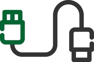 Kablo prizi simgesi. Beyaz arkaplanda izole edilmiş web tasarımı için kablo yükleme vektör resimleme simgesi