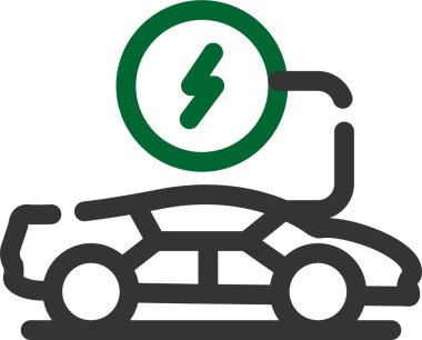 elektrik araba şarj etme simgesi ana hat biçiminde