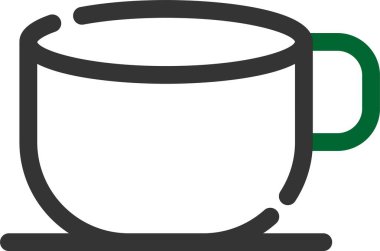 Çay fincanı simgesi, basit vektör çizimi