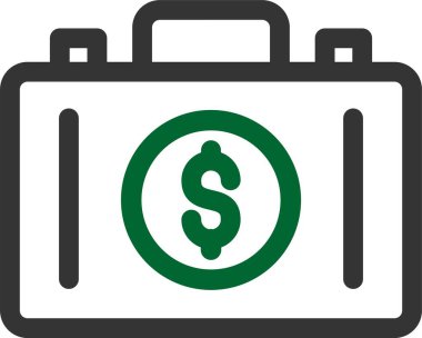 Para çantası düz yuvarlak vektör simgesi