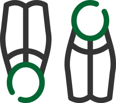 Bir çift yeşil ve siyah çorabın vektör çizimi