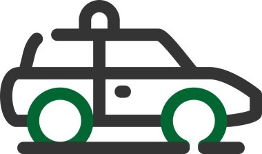 Bir arabanın ve bir yeşilin vektör çizimi