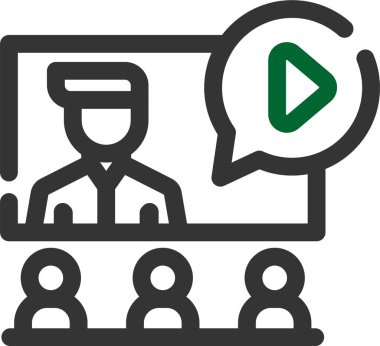 Konferans toplantı simgesi ana hatları biçiminde