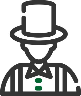 Leprikon şapka ve insan, cüce cücenin vektör ikonu.