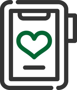 Smartphone kalp simge vektör çizim