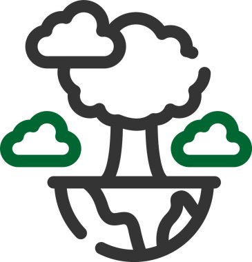 Bulut ağacı ikonu ana hat vektörü. bahar yeşili