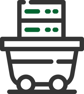 Alışveriş sepeti ve simge, vektör illüstrasyonu