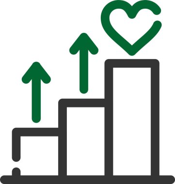 Yeşil kalbin vektör çizimi