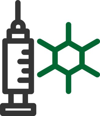 Aşı şırınga ikonu, aşıyla ilgili vektör çizimi