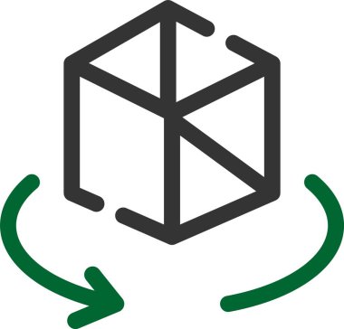 Geri dönüşüm eko simgesi, dış hat vektörü